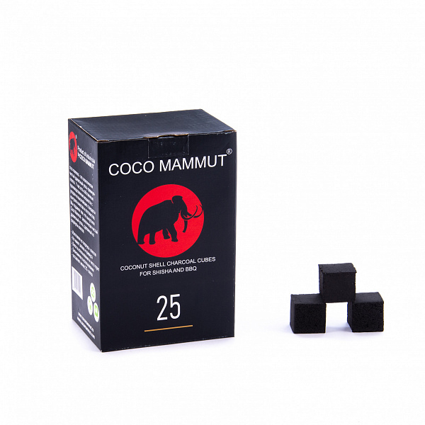 Уголь Cocomammut 25мм для кальяна - 1кг (72 шт) в Красноярске