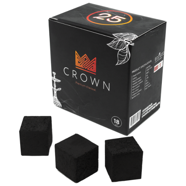 Кокосовый уголь Crown 25мм - 18 шт. в Красноярске