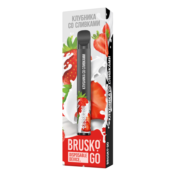 Одноразовая электронная сигарета Brusko Go Клубника Со Сливками 800 затяжек в Красноярске