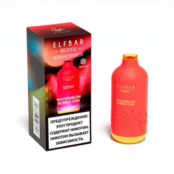 Elfbar BB3000 Арбузная жвачка, 3000 тяг в Красноярске