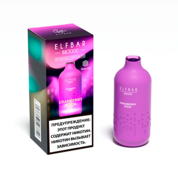 Elfbar BB3000 Клюквенная сода, 3000 тяг в Красноярске