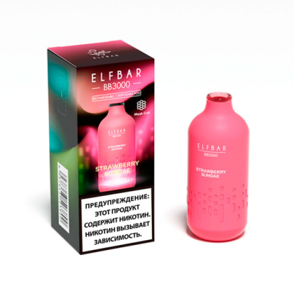 Elfbar BB3000 Мороженое с клубничным джемом, 3000 тяг в Красноярске