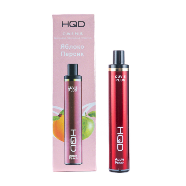 Одноразовая электронная сигарета HQD Cuvie Plus Apple Peach (Яблоко Персик) 1200 затяжек в Красноярске