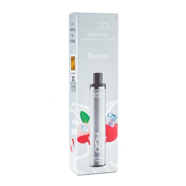 Одноразовая электронная сигарета HQD Cuvie Plus Lychee Ice (Личи Лёд) 1200 затяжек в Красноярске