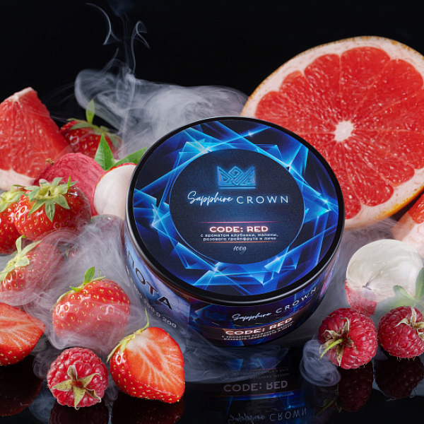 Табак Sapphire Crown Code red (Малина клубника) 100 гр в Красноярске