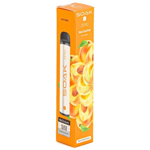 SOAK X ZERO Nectarine 1500 затяжек (без никотина) в Красноярске