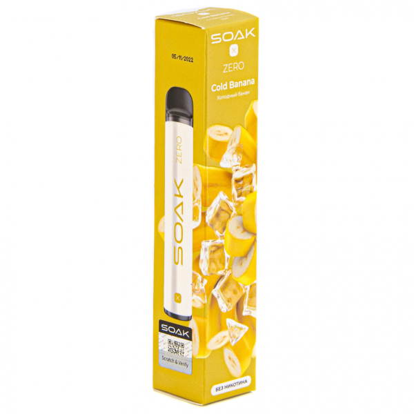 SOAK X ZERO Cold banana 1500 затяжек (без никотина) в Красноярске