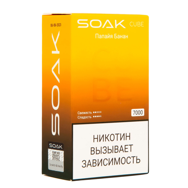 Soak Cube Папайя Банан 7000 Затяжек в Красноярске