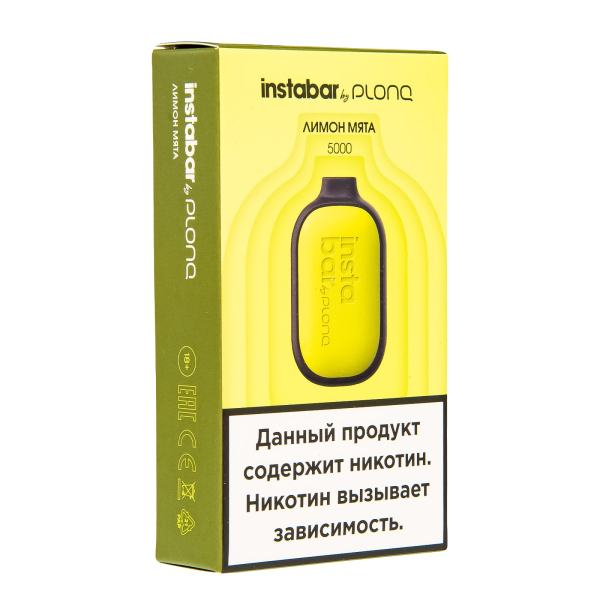 Plonq Instabar Лимон Мята (5000 Затяжек) 20 Мг в Красноярске