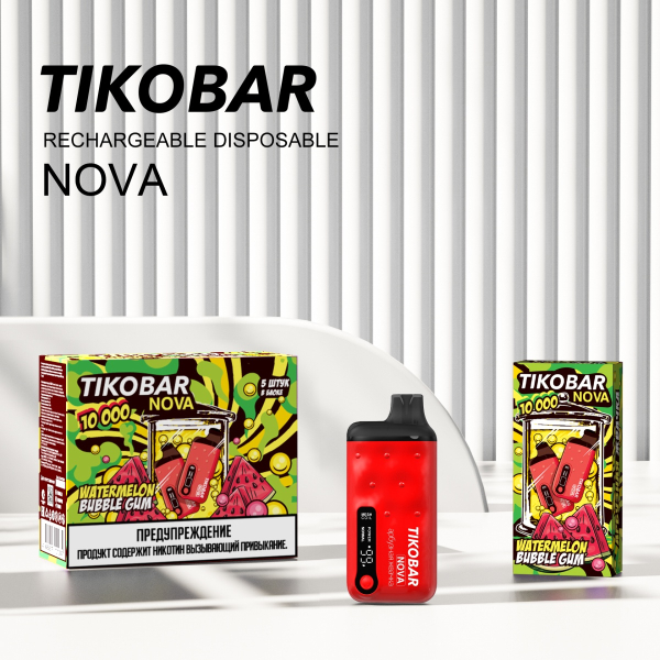 Электронка Tikobar Nova Арбузная Жвачка 10000 Затяжек в Красноярске
