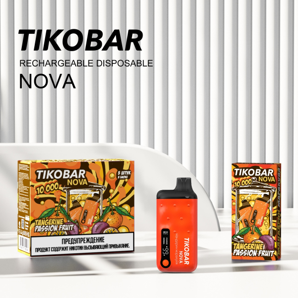 Электронка Tikobar Nova Мандарин Маракуйя 10000 Затяжек в Красноярске