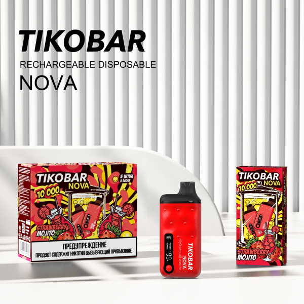 Электронка Tikobar Nova Клубничный Мохито 10000 Затяжек в Красноярске