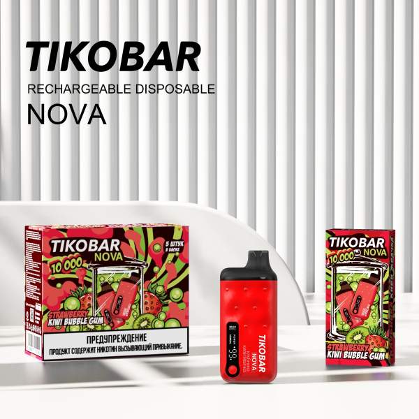 Электронка Tikobar Nova Клубника Киви Жвачка 10000 Затяжек в Красноярске