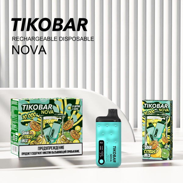 Электронка Tikobar Nova Кислый Цитрусовый Микс 10000 Затяжек в Красноярске