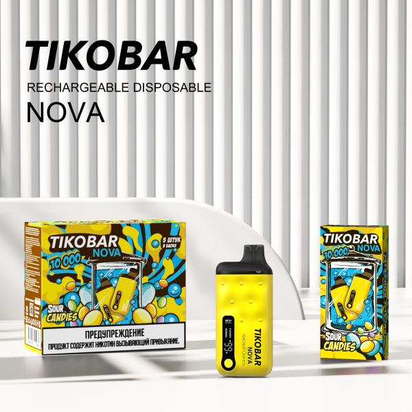 Электронка Tikobar Nova Кислые Конфеты 10000 Затяжек в Красноярске