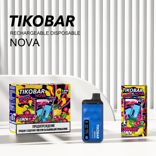 Электронка Tikobar Nova Клюква Лимон 10000 Затяжек в Красноярске