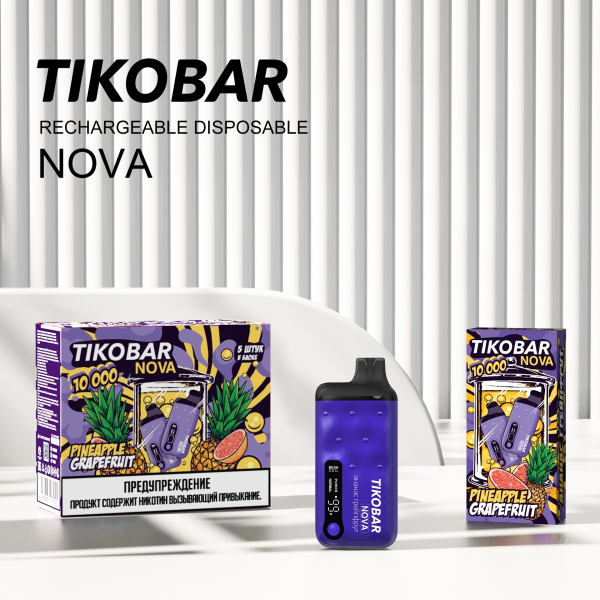 Электронка Tikobar Nova Ананас Грейпфрут 10000 Затяжек в Красноярске