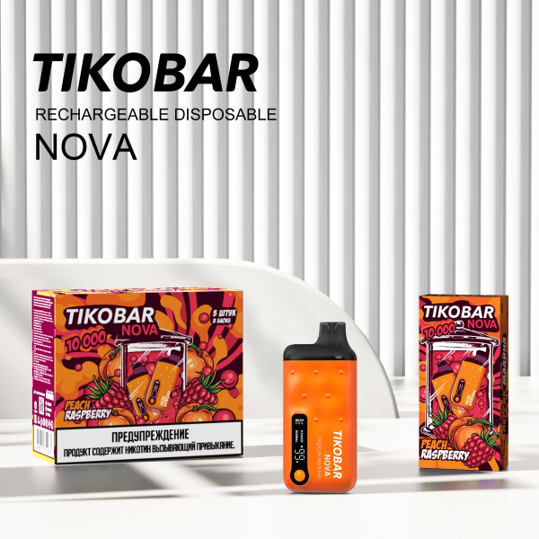 Электронка Tikobar Nova Персик Малина 10000 Затяжек в Красноярске
