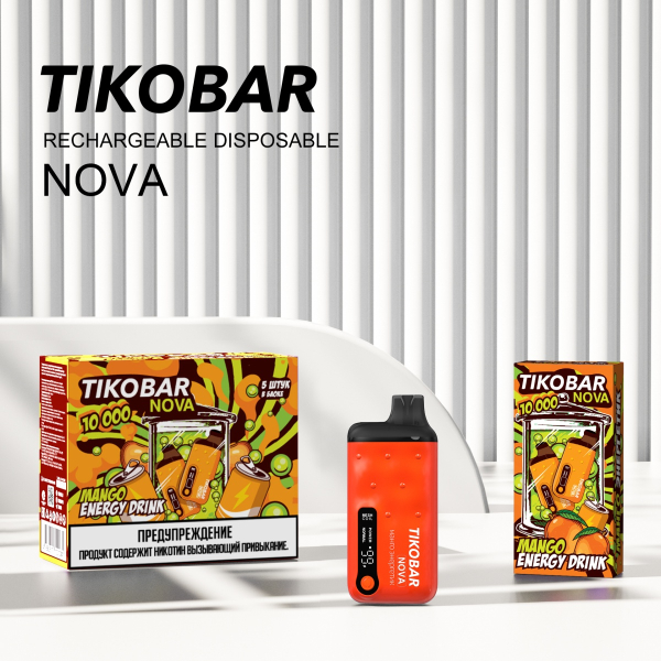 Электронка Tikobar Nova Манго Энергетик 10000 Затяжек в Красноярске