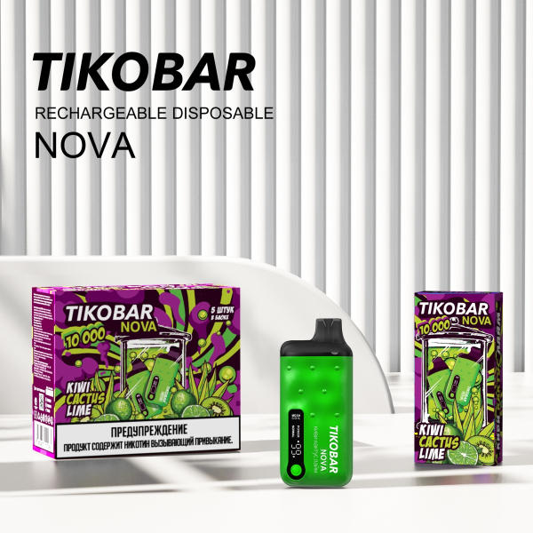 Электронка Tikobar Nova Киви Кактус Лайм 10000 Затяжек в Красноярске