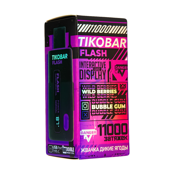 Электронка Tikobar Flash Жвачка Дикие Ягоды 11000 Затяжек в Красноярске