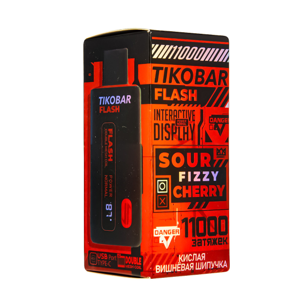 Электронка Tikobar Flash Кислая Вишнёвая Шипучка 11000 Затяжек в Красноярске