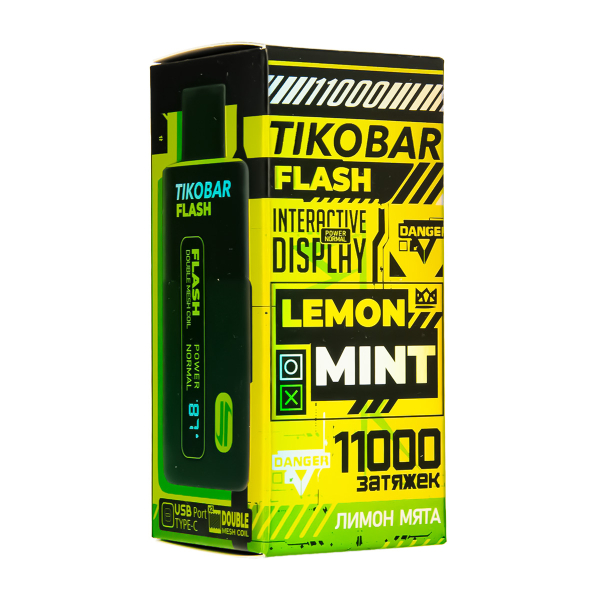 Электронка Tikobar Flash Лимон Мята 11000 Затяжек в Красноярске