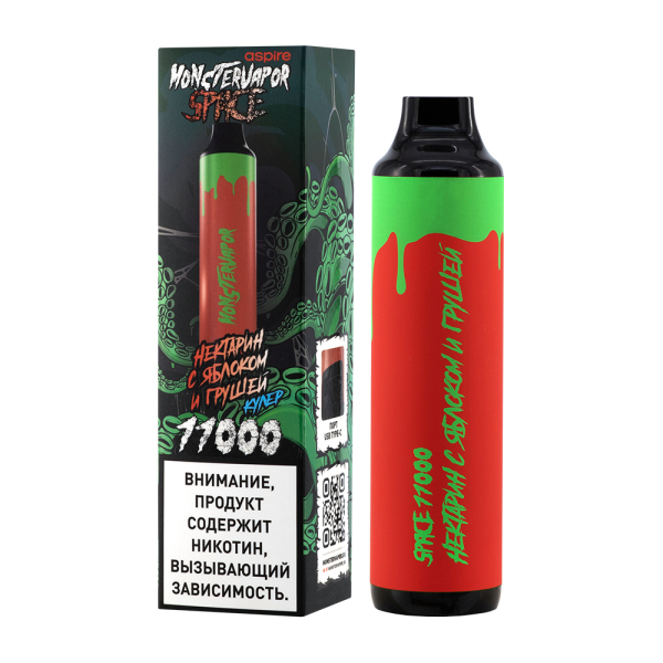 Электронка Monstervapor Space Нектарин Яблоко И Груша (11000 Затяжек) в Красноярске