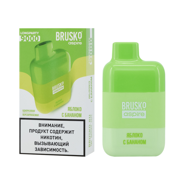 Электронка Brusko Longparty Яблоко И Банан (9000 Затяжек) в Красноярске