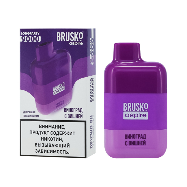 Электронка Brusko Longparty Виноград И Вишня (9000 Затяжек) в Красноярске