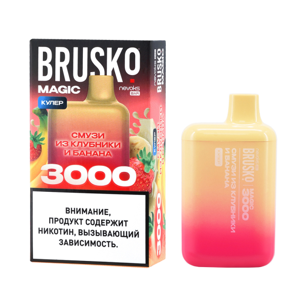 Электронка Brusko Magic Смузи Из Клубники И Банана (3000 Затяжек) в Красноярске