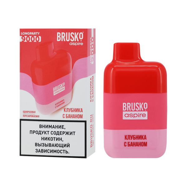 Электронка Brusko Longparty Клубника И Банан (9000 Затяжек) в Красноярске