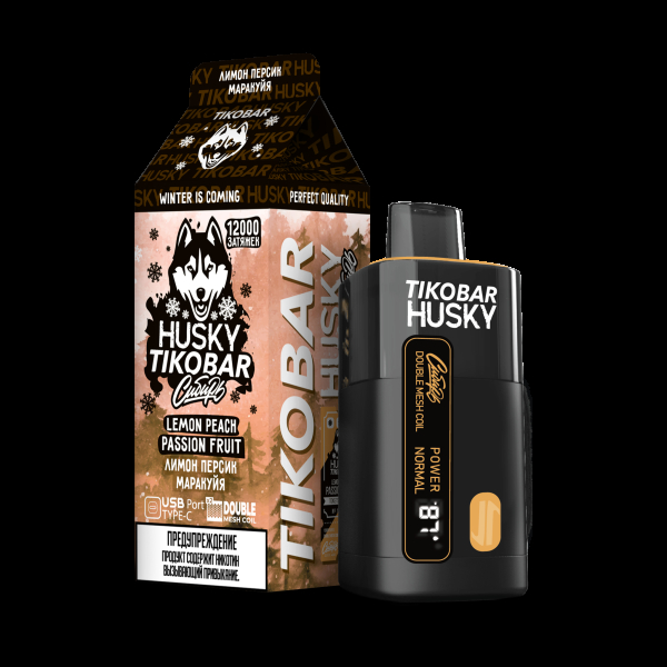 Электронка Tikobar Husky Сибирь Лимон Персик Маракуйя 12000 Затяжек в Красноярске