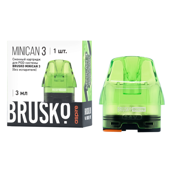 Сменный Картридж Brusko Minican 3, (Зелёный), 3 Мл, Упак. 1 Шт в Красноярске