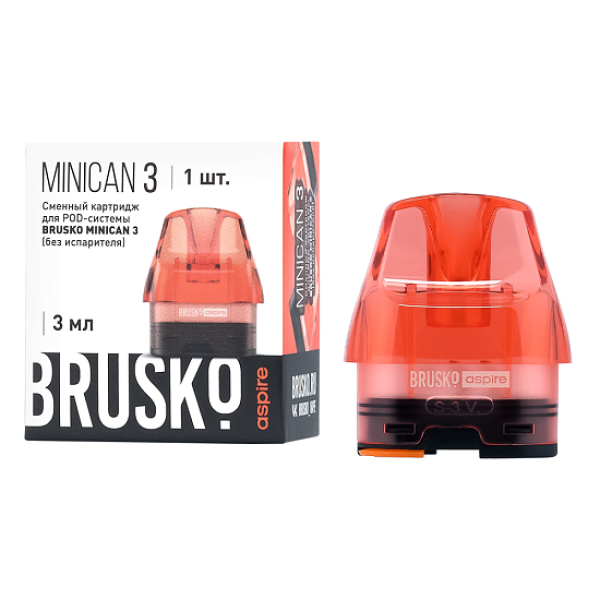 Сменный Картридж Brusko Minican 3, (Красный), 3 Мл, Упак. 1 Шт в Красноярске