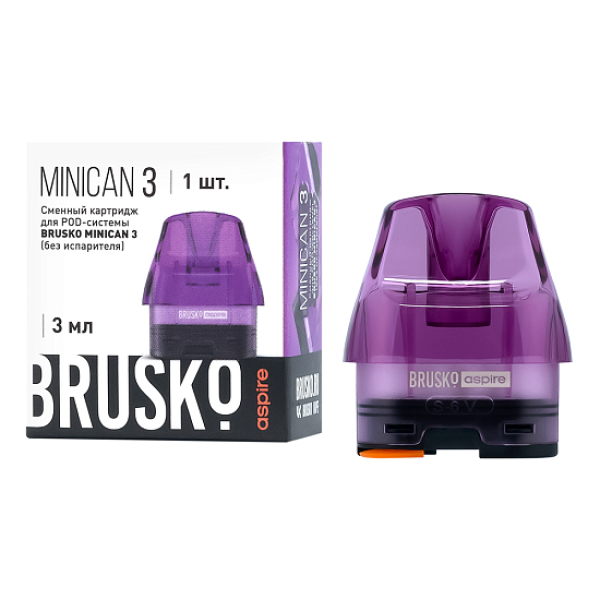 Сменный Картридж Brusko Minican 3, (Фиолетовый), 3 Мл, Упак. 1 Шт в Красноярске