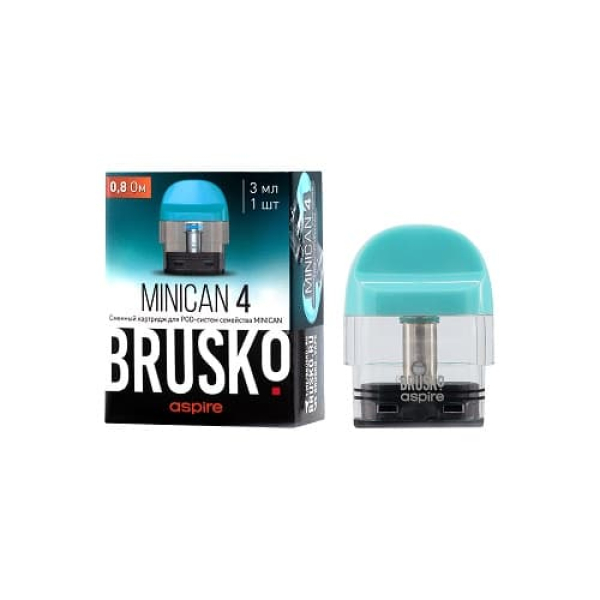 Сменный Картридж Brusko Minican 4 (3Мл) 0,8 Ом, Упак. 1 Шт голубой в Красноярске