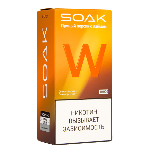 Электронная сигарета Soak W Пряный Персик С Лаймом 10000 в Красноярске