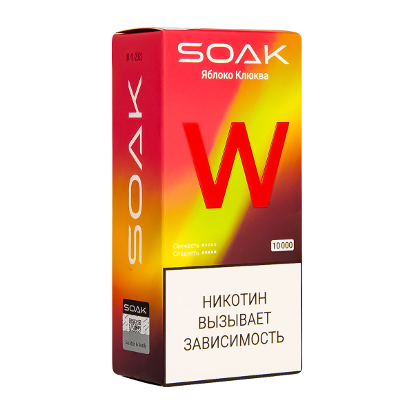 Электронная сигарета Soak W Яблоко Клюква 10000 в Красноярске