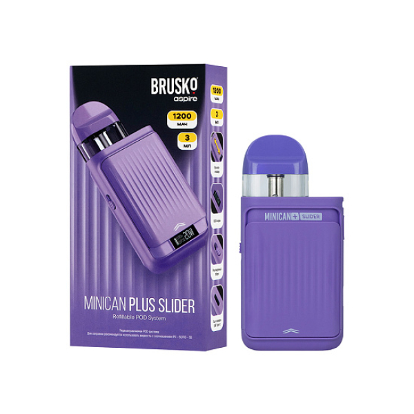 POD-система Brusko Minican Plus Slider Фиолетовый в Красноярске