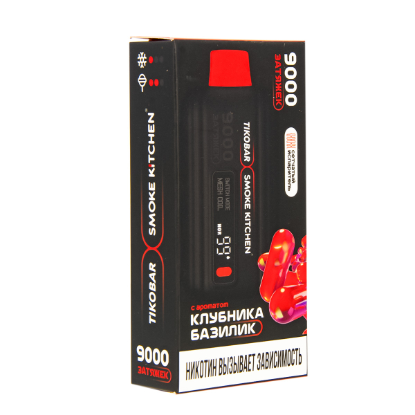 Электронка Tikobar X Smoke Kitchen Solo Клубника Базилик 9000 тяг в Красноярске
