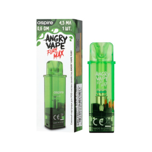 Картридж Angry Vape Fury Max Зелёный 45 мл 0.6 Ом ( 1 шт.) в Красноярске