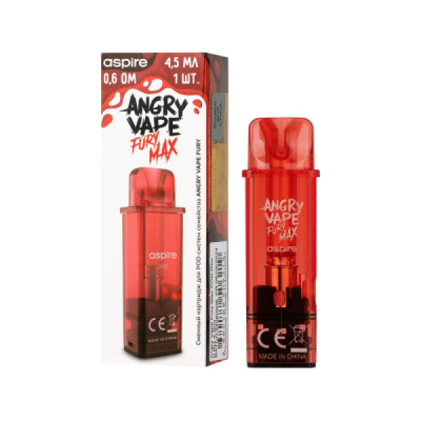 Картридж Angry Vape Fury Max Красный 45 мл 0.6 Ом ( 1 шт.) в Красноярске