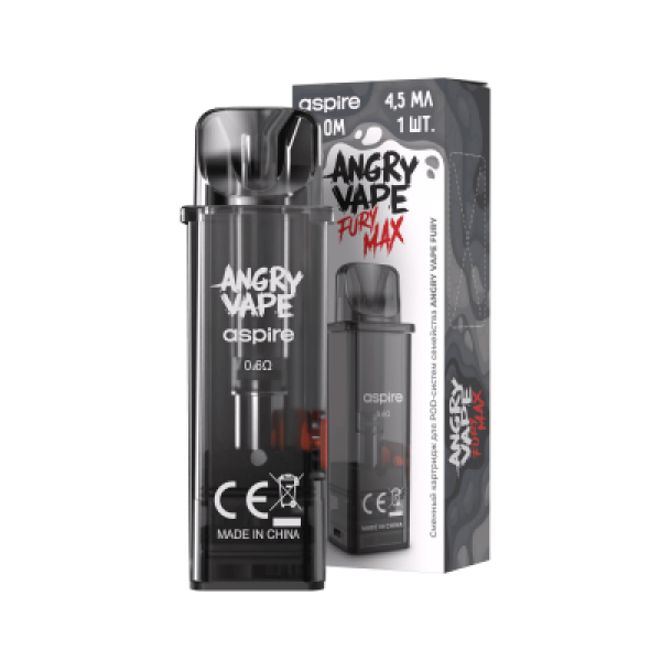 Картридж Angry Vape Fury Max Чёрный 45 мл 0.6 Ом ( 1 шт.) в Красноярске