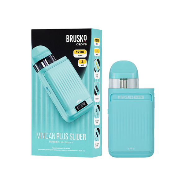 POD-система Brusko Minican      Plus Slider Бирюзовый в Красноярске