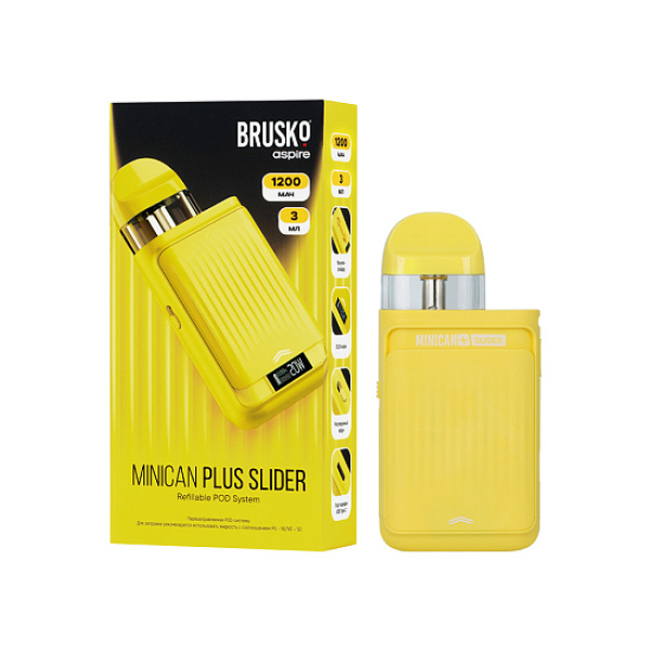POD-система Brusko Minican      Plus Slider Жёлтый в Красноярске